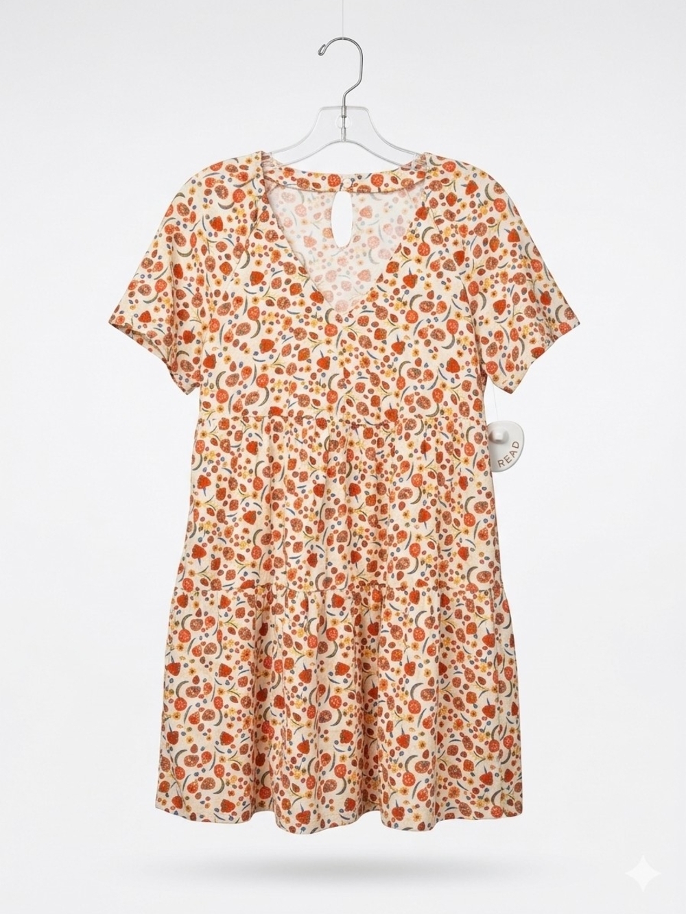 Old Navy Cream Mini Dress with Rust Paisley Print